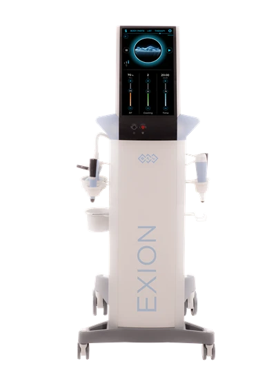 Exion aesthetic treatment device with touchscreen display for skin and facial rejuvenation